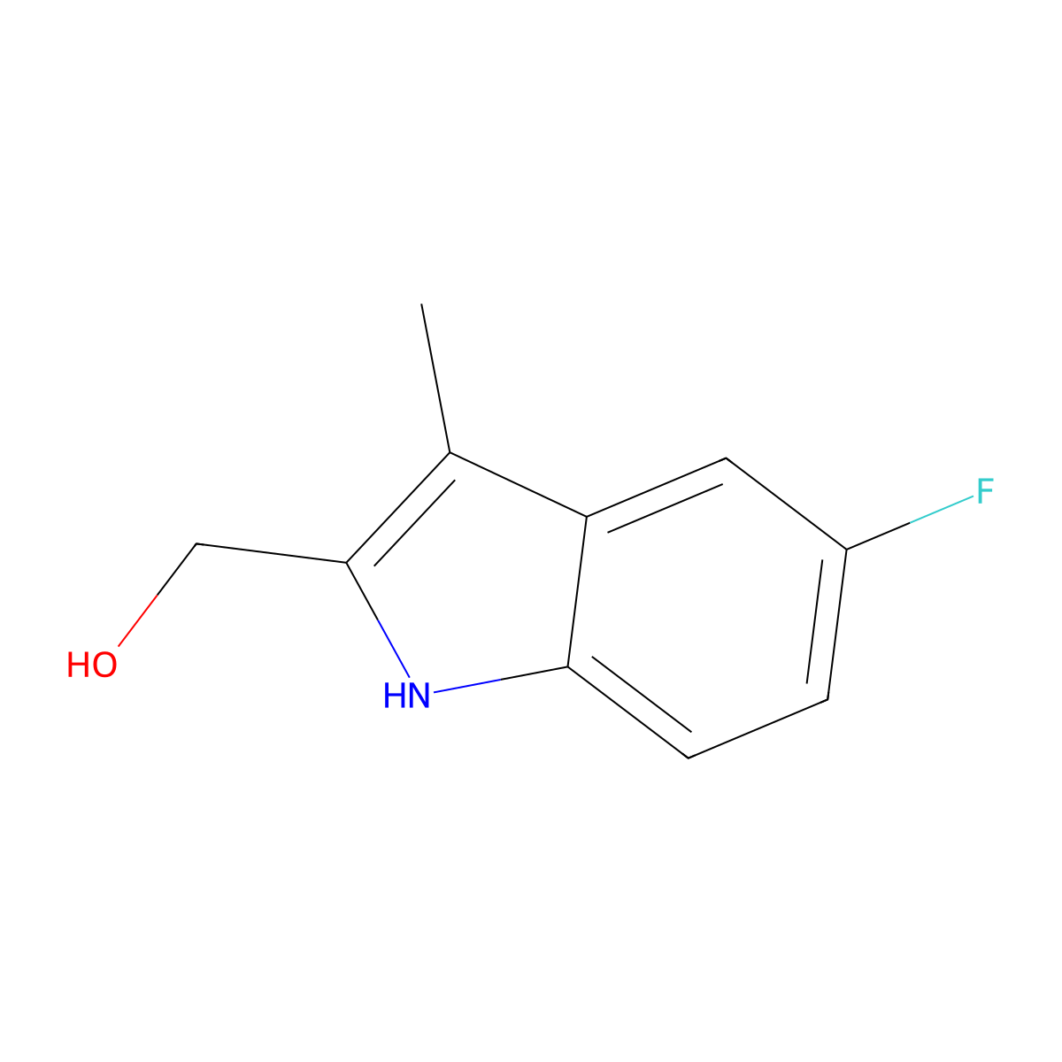 5-Fluoro-3-methyl-1H-indole-2-methanol molecular structure, CAS 706789-01-7