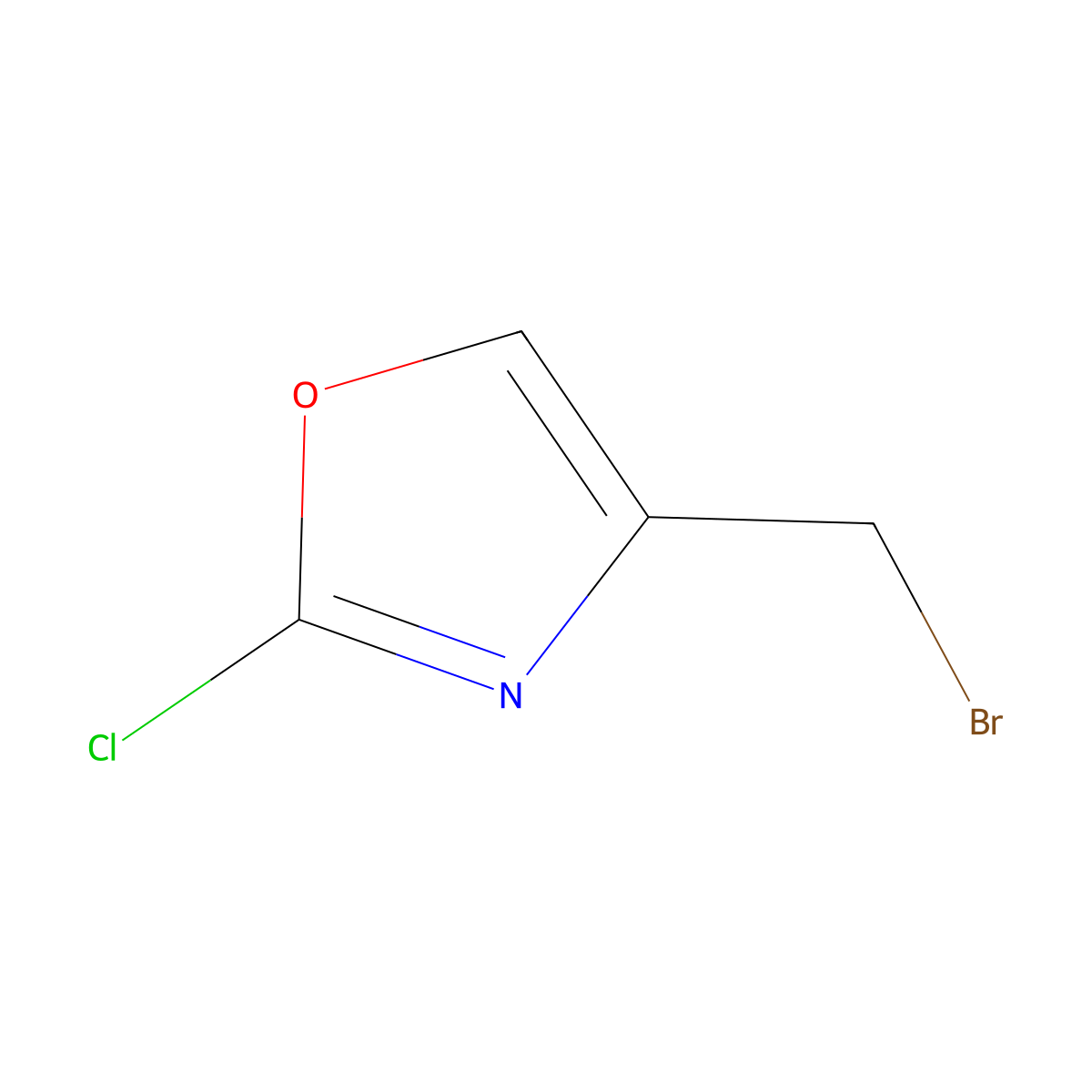 4-(Bromomethyl)-2-chlorooxazole molecular structure, CAS 706789-08-4