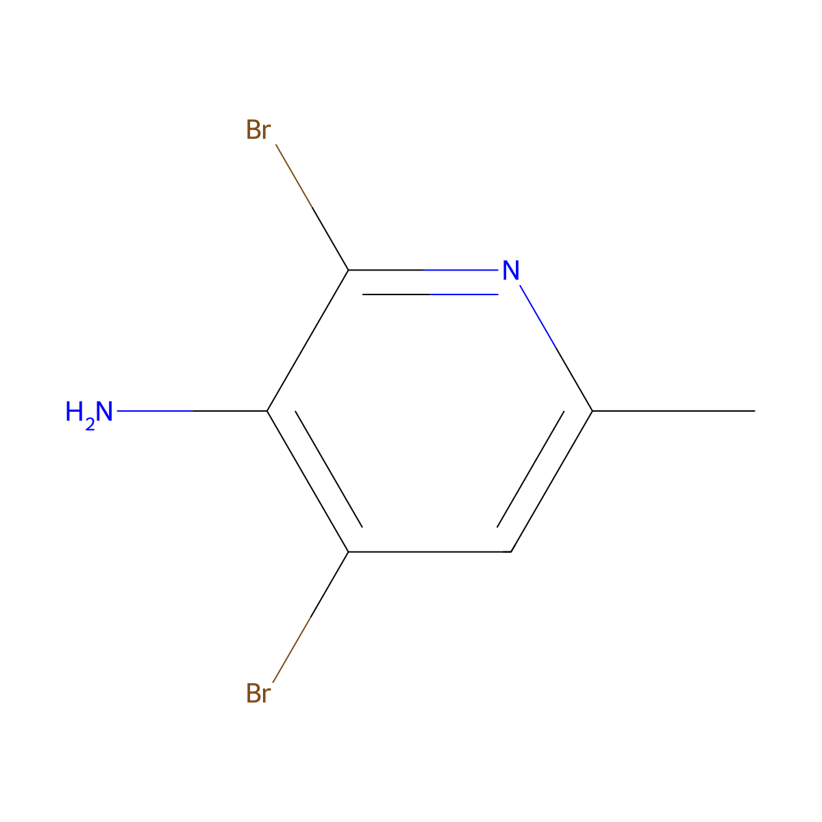 2,4-Dibromo-6-methylpyridin-3-amine molecular structure, CAS 706789-26-6