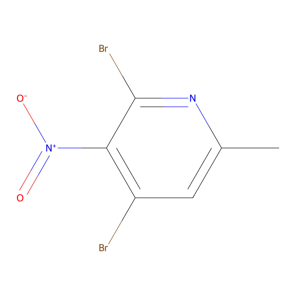 2,4-Dibromo-6-methyl-3-nitropyridine molecular structure, CAS 706789-62-0