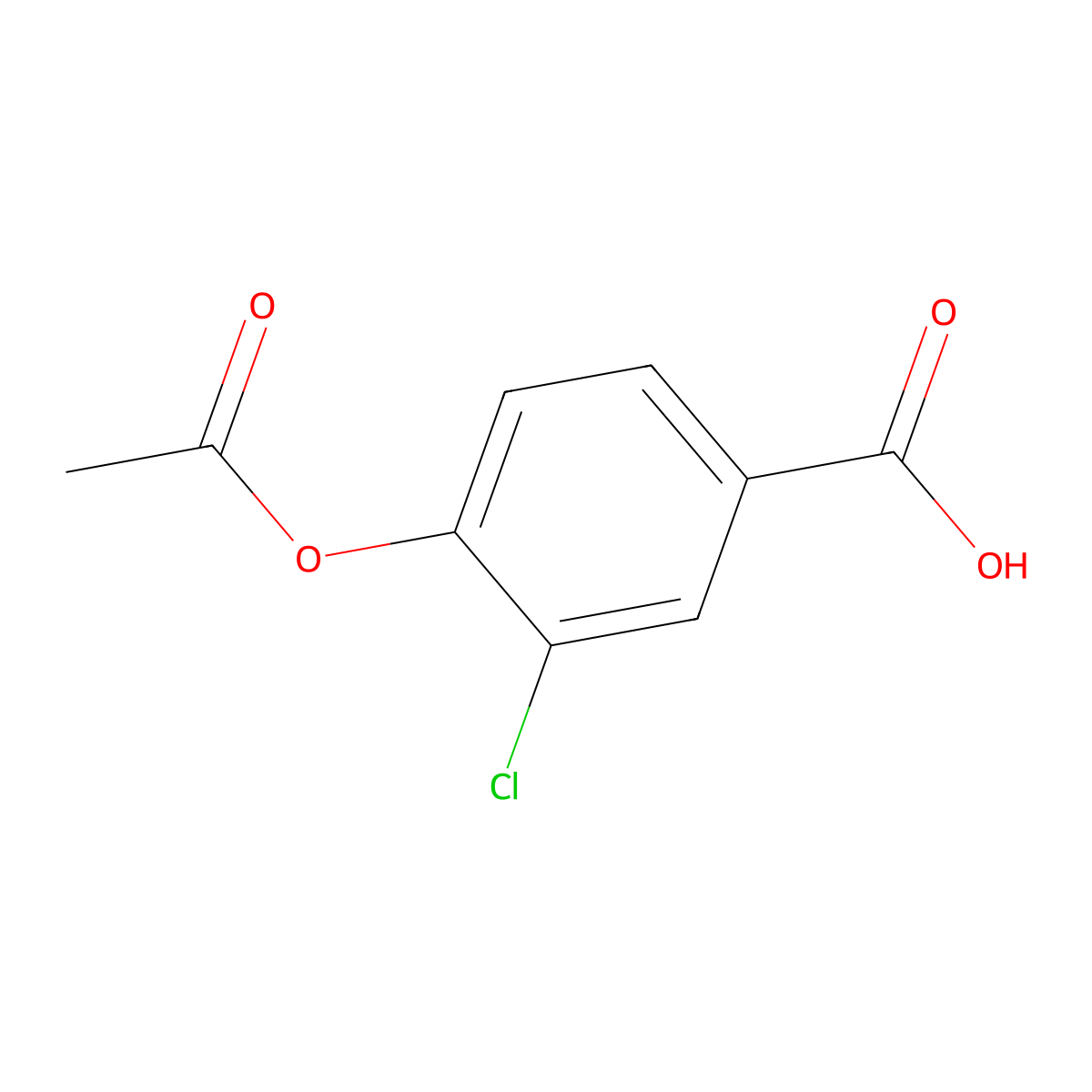 3-Chloro-4-acetoxybenzoic acid molecular structure, CAS 70679-89-9