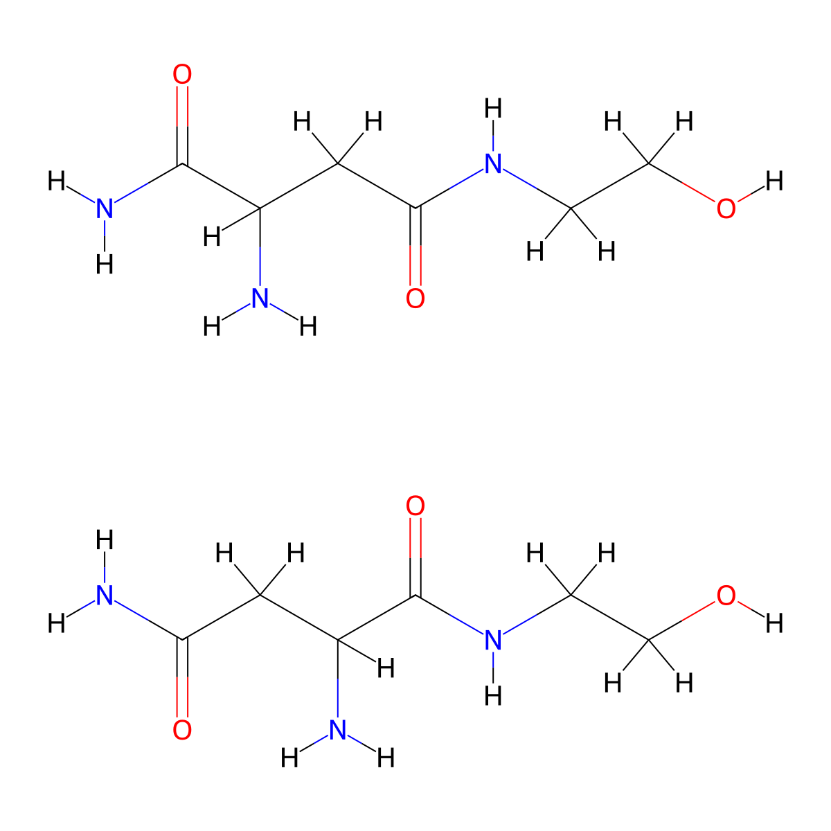 (+-)-2-Amino-N1-(2-hydroxyethyl)butanediamide molecular structure, CAS 70679-99-1