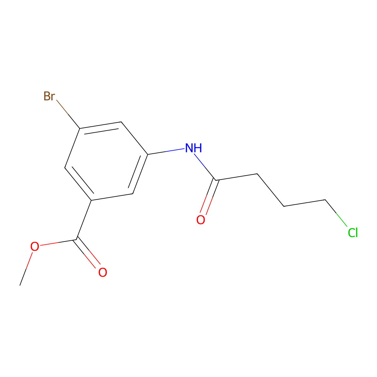 3-Bromo-5-(4-chloro-butanoylamino)-benzoic acid methyl ester molecular structure, CAS 706791-80-2