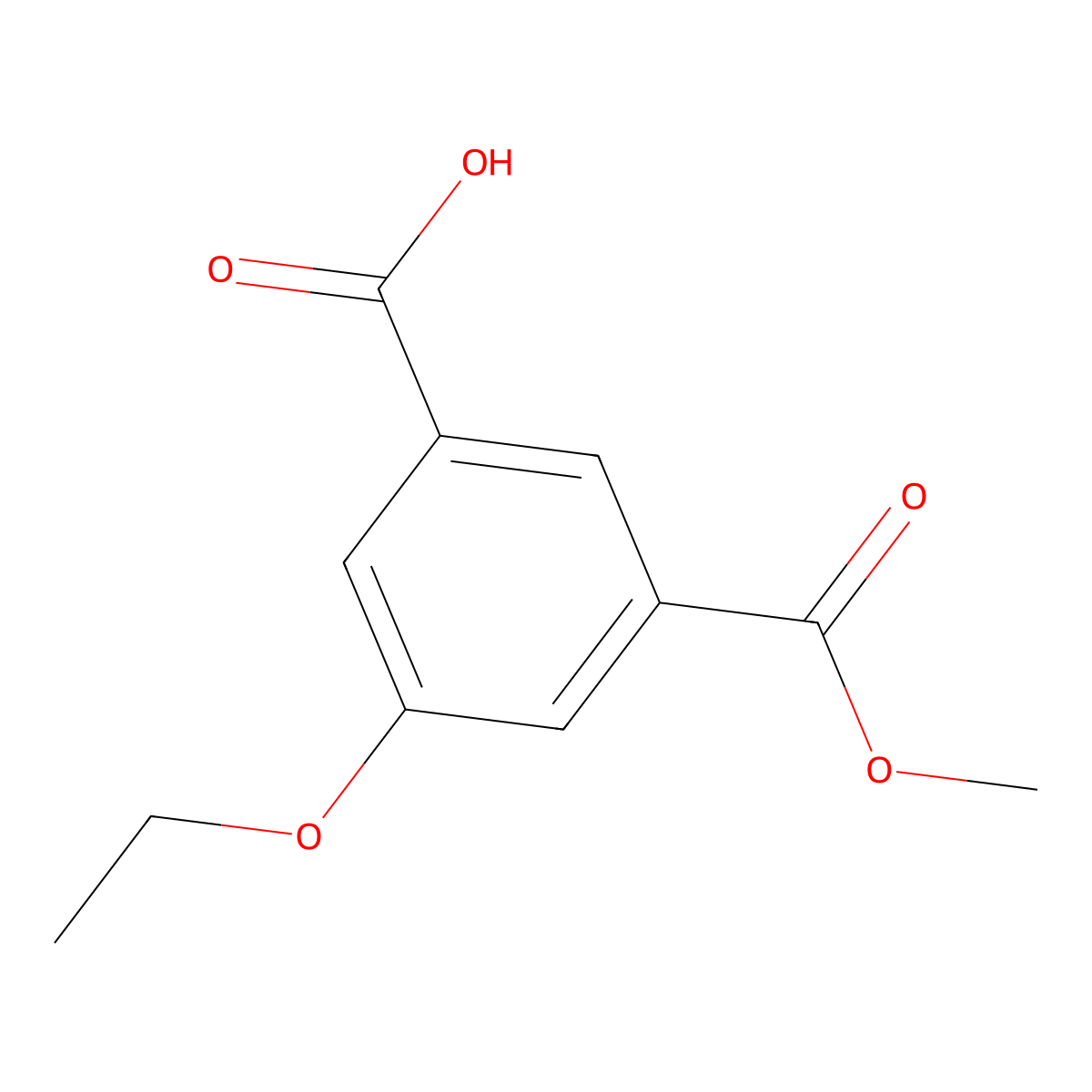 3-Ethoxy-5-(methoxycarbonyl)benzoic acid molecular structure, CAS 706792-00-9