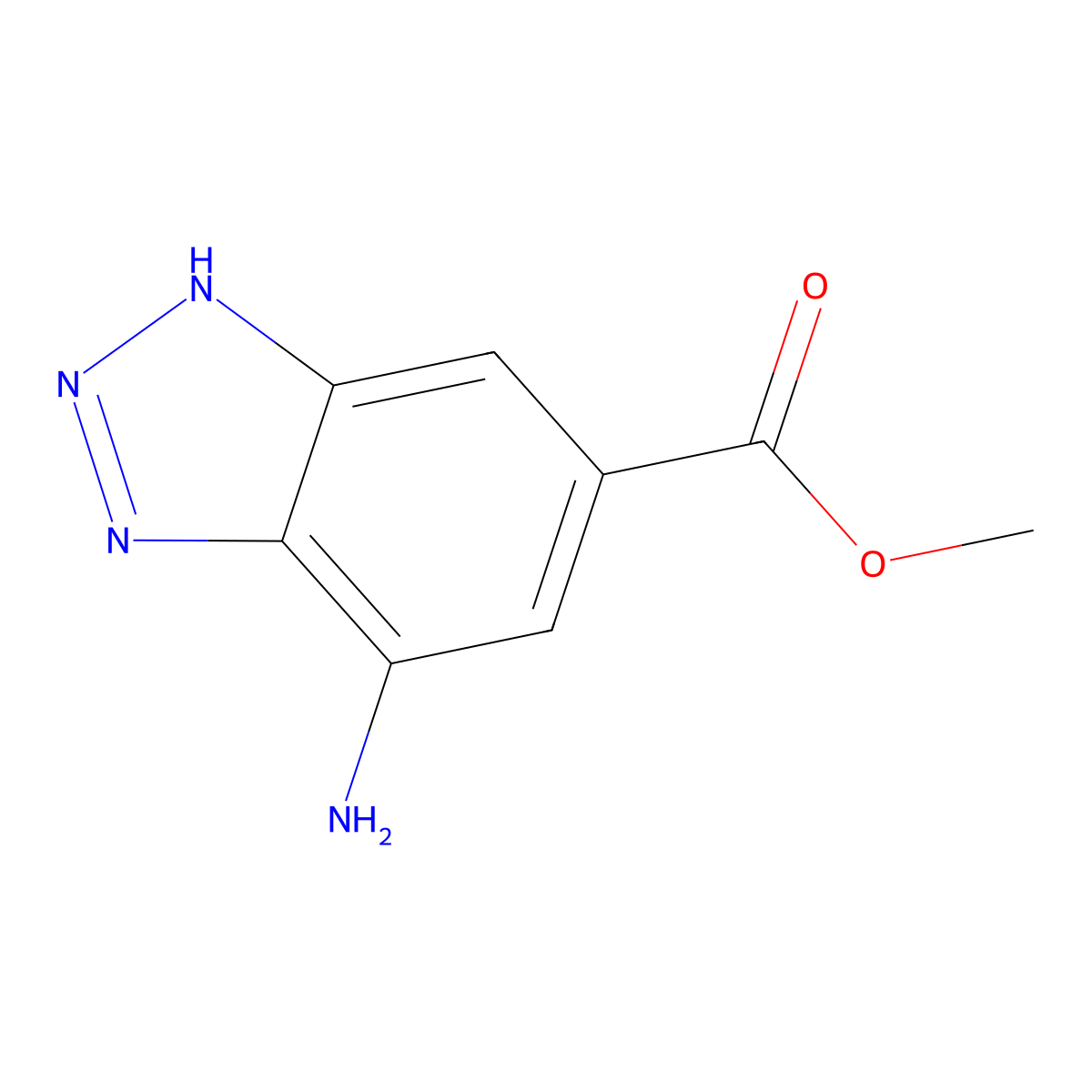 Methyl 7-amino-1H-benzo[d][1,2,3]triazole-5-carboxylate molecular structure, CAS 706793-18-2
