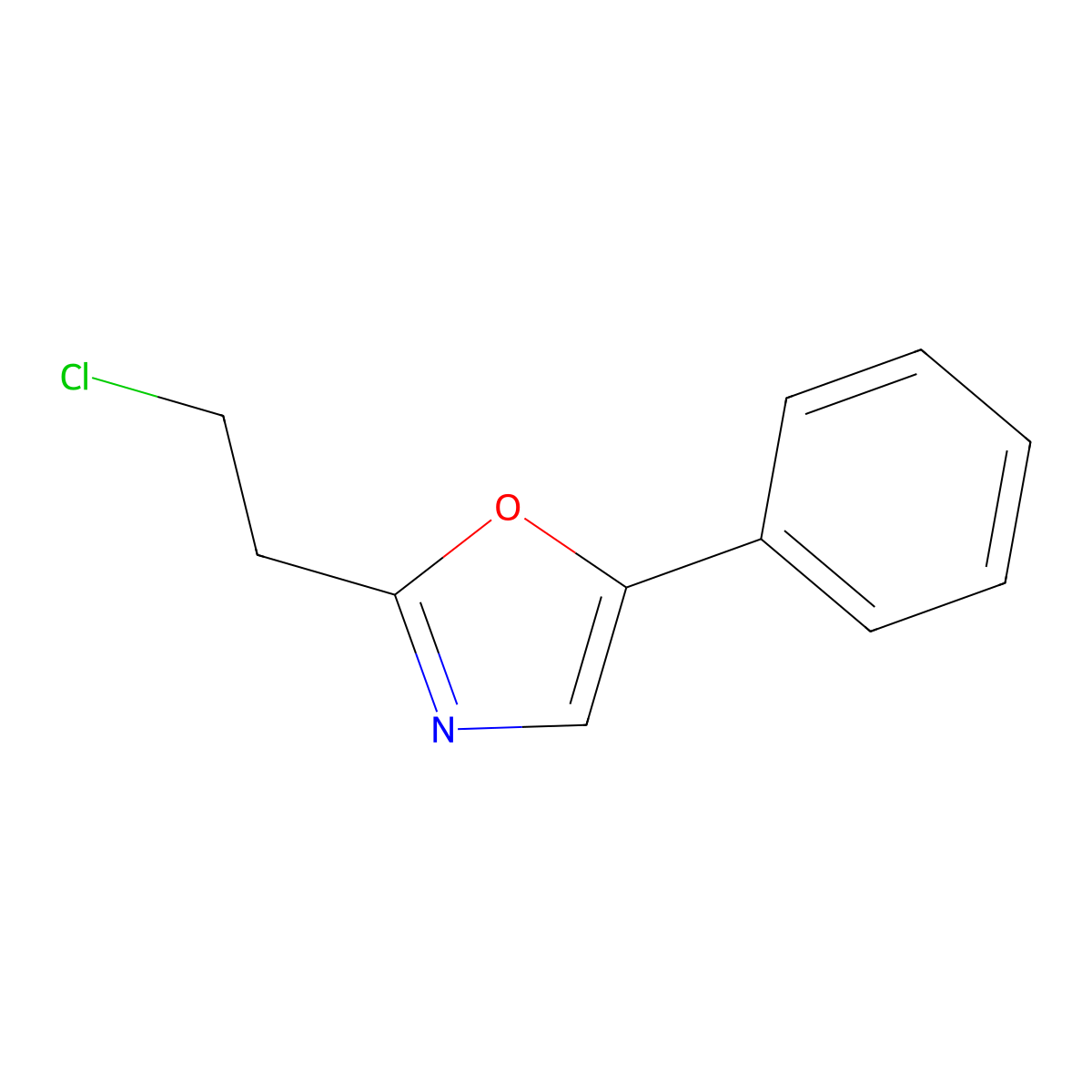 2-(2-Chloroethyl)-5-phenyl-1,3-oxazole molecular structure, CAS 70680-56-7