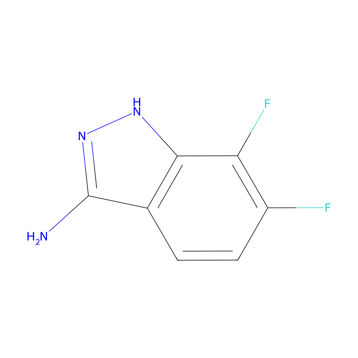6,7-difluoro-1H-indazol-3-amine molecular structure, CAS 706805-37-0