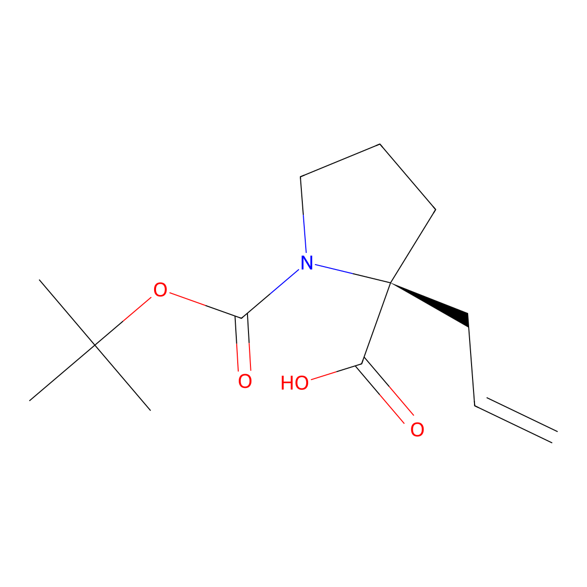 Boc-(S)-alpha-allyl-Pro-OH molecular structure, CAS 706806-59-9