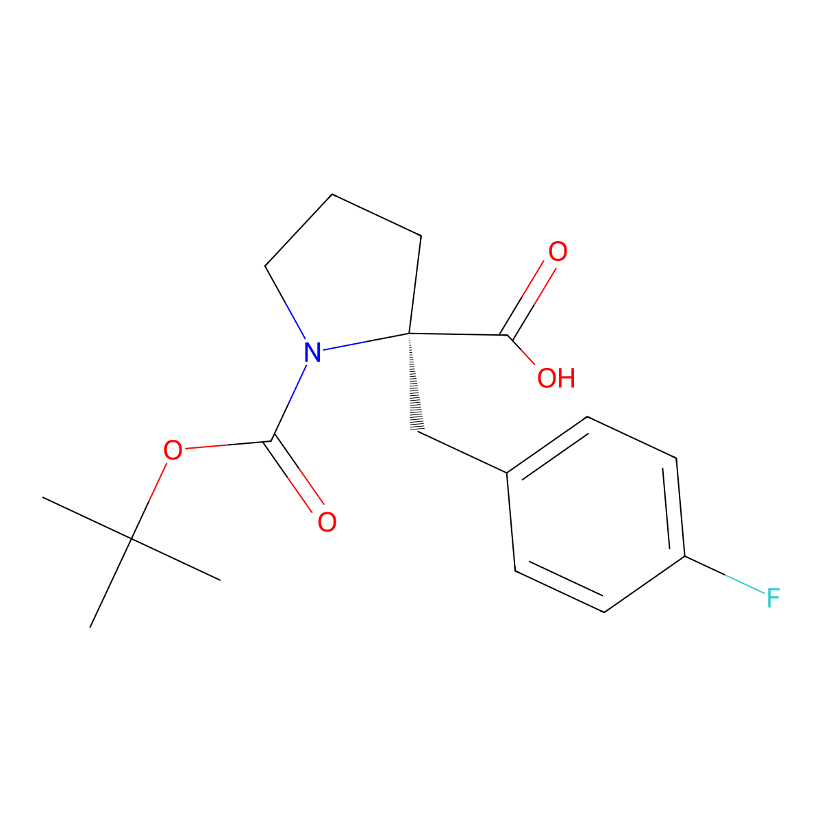 Boc-(R)-alpha-(4-fluorobenzyl)-Pro-OH molecular structure, CAS 706806-64-6