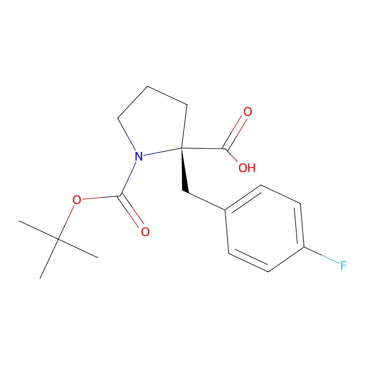 Boc-(S)-alpha-(4-fluorobenzyl)-Pro-OH molecular structure, CAS 706806-65-7