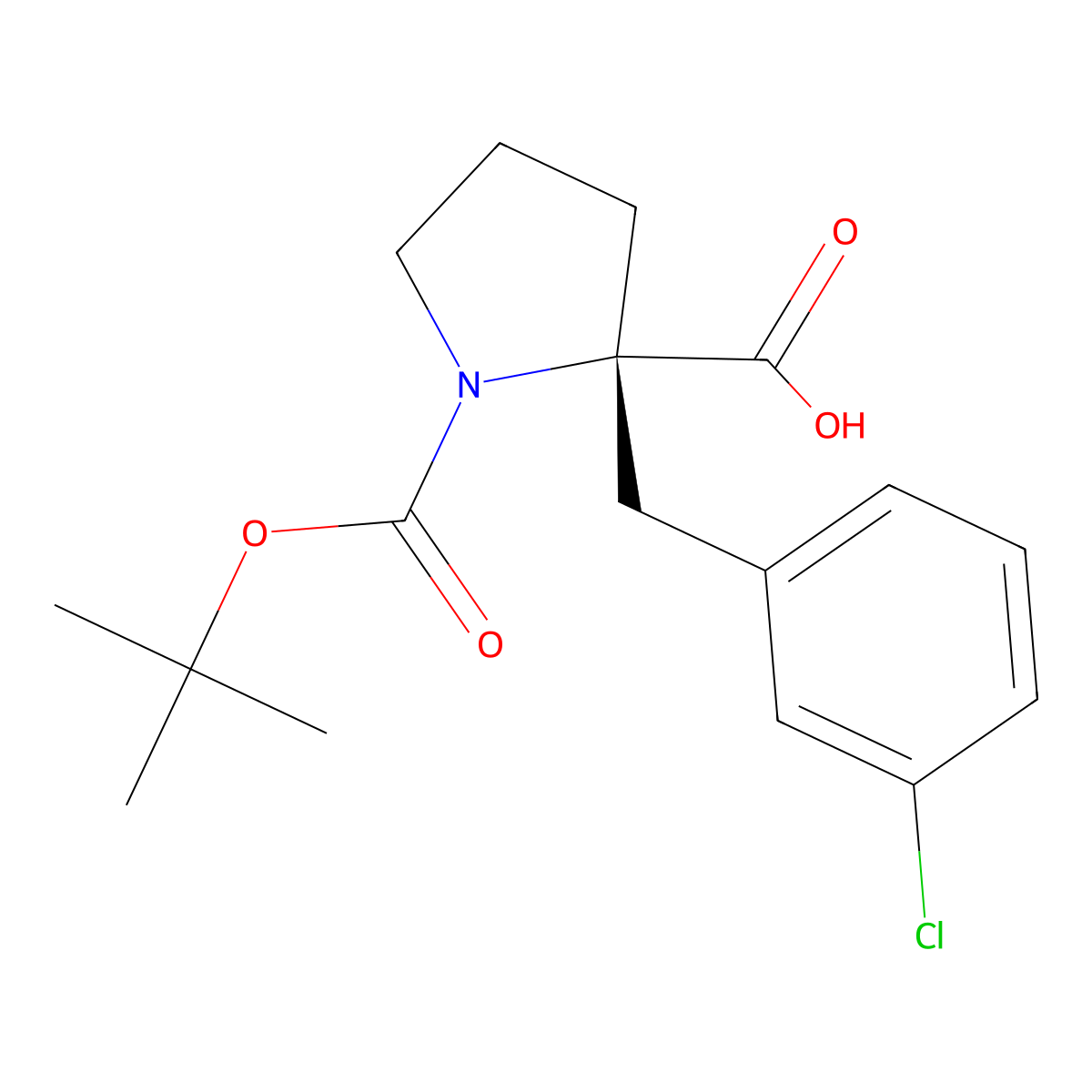 Boc-(S)-alpha-(3-chloro-benzyl)-proline molecular structure, CAS 706806-69-1