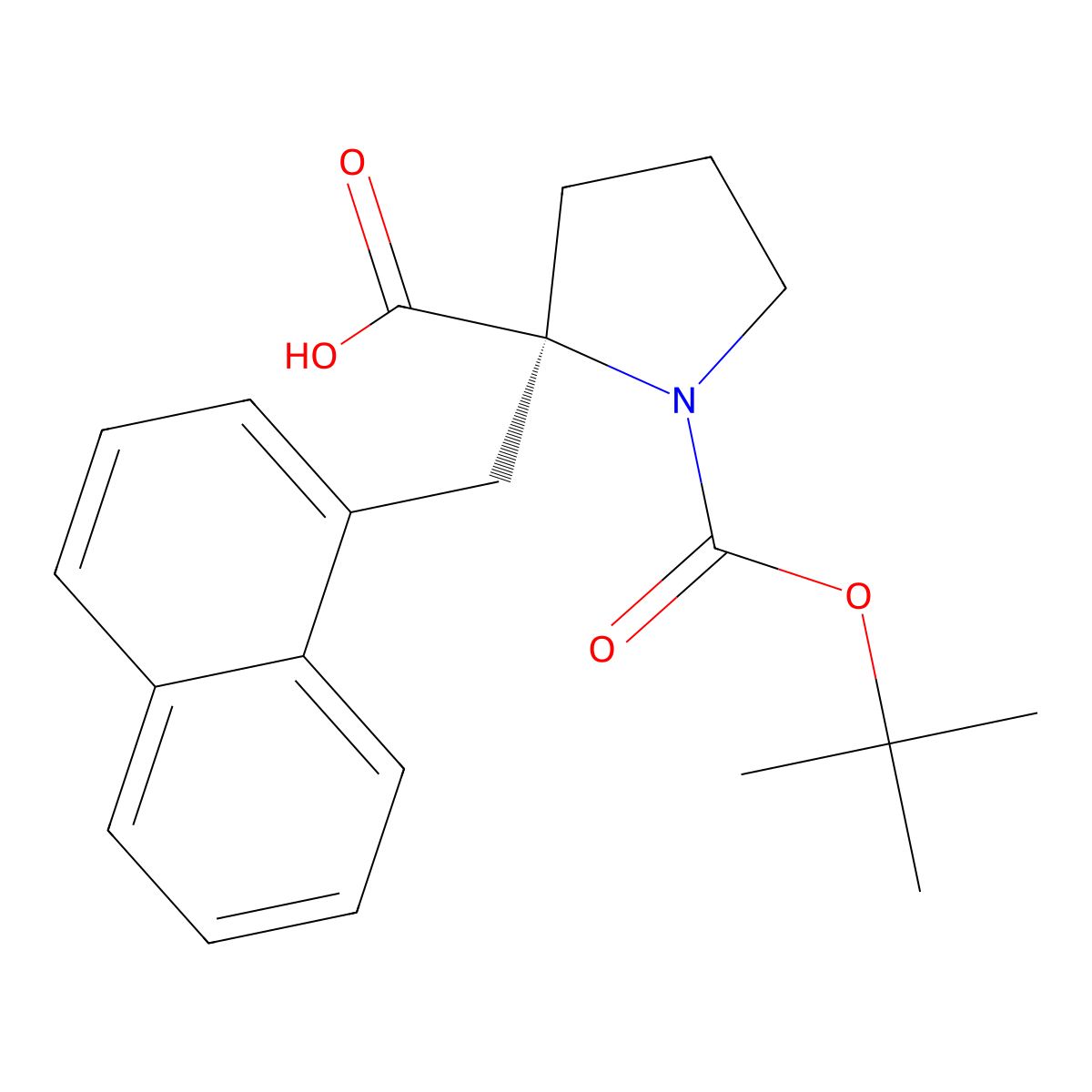 Boc-(S)-alpha-(1-naphthalenylmethyl)-proline molecular structure, CAS 706806-81-7