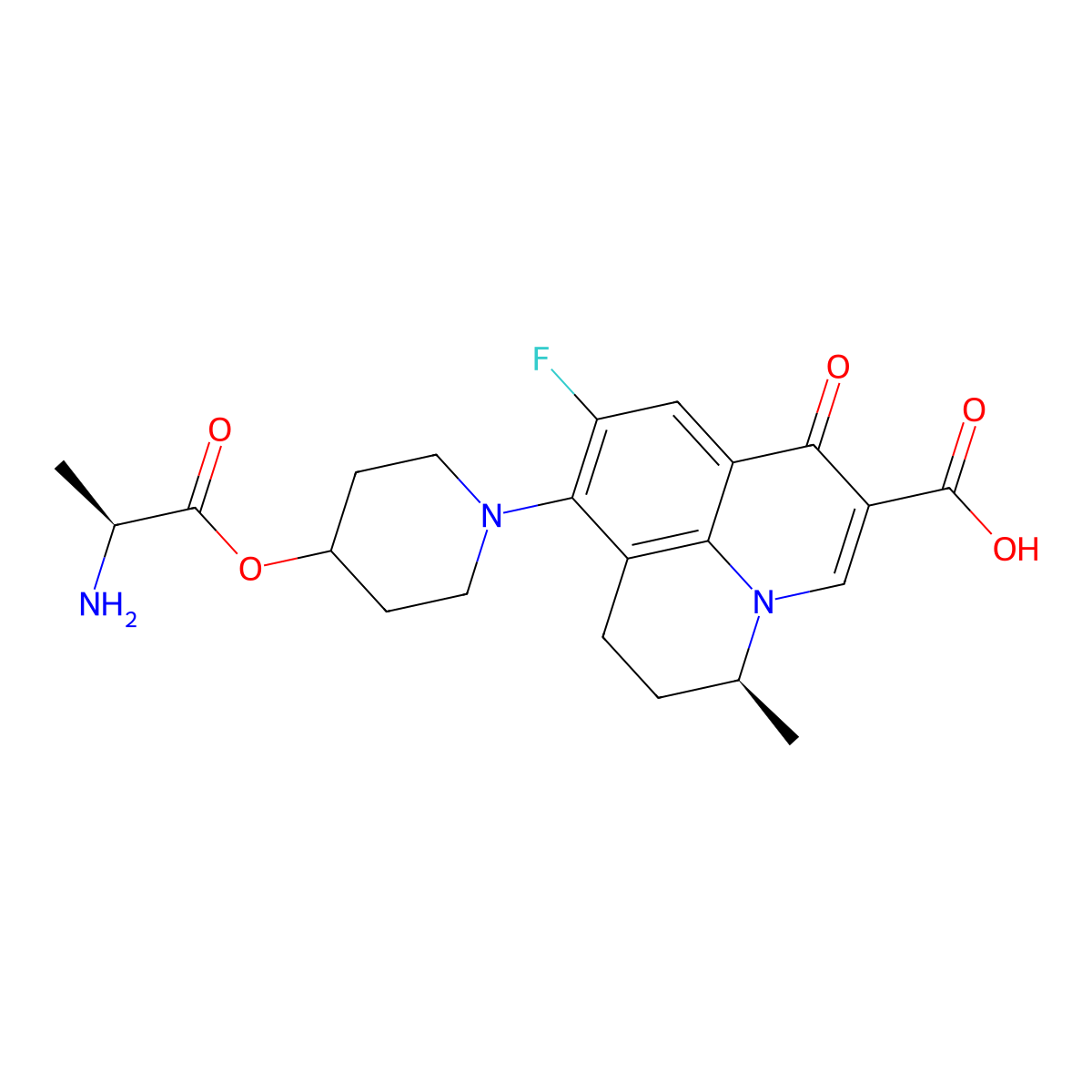 Alalevonadifloxacin molecular structure, CAS 706809-20-3