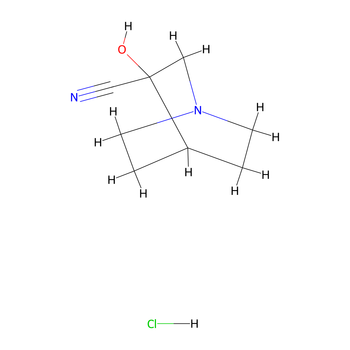 3-Hydroxyquinuclidine-3-carbonitrile hydrochloride molecular structure, CAS 706811-54-3