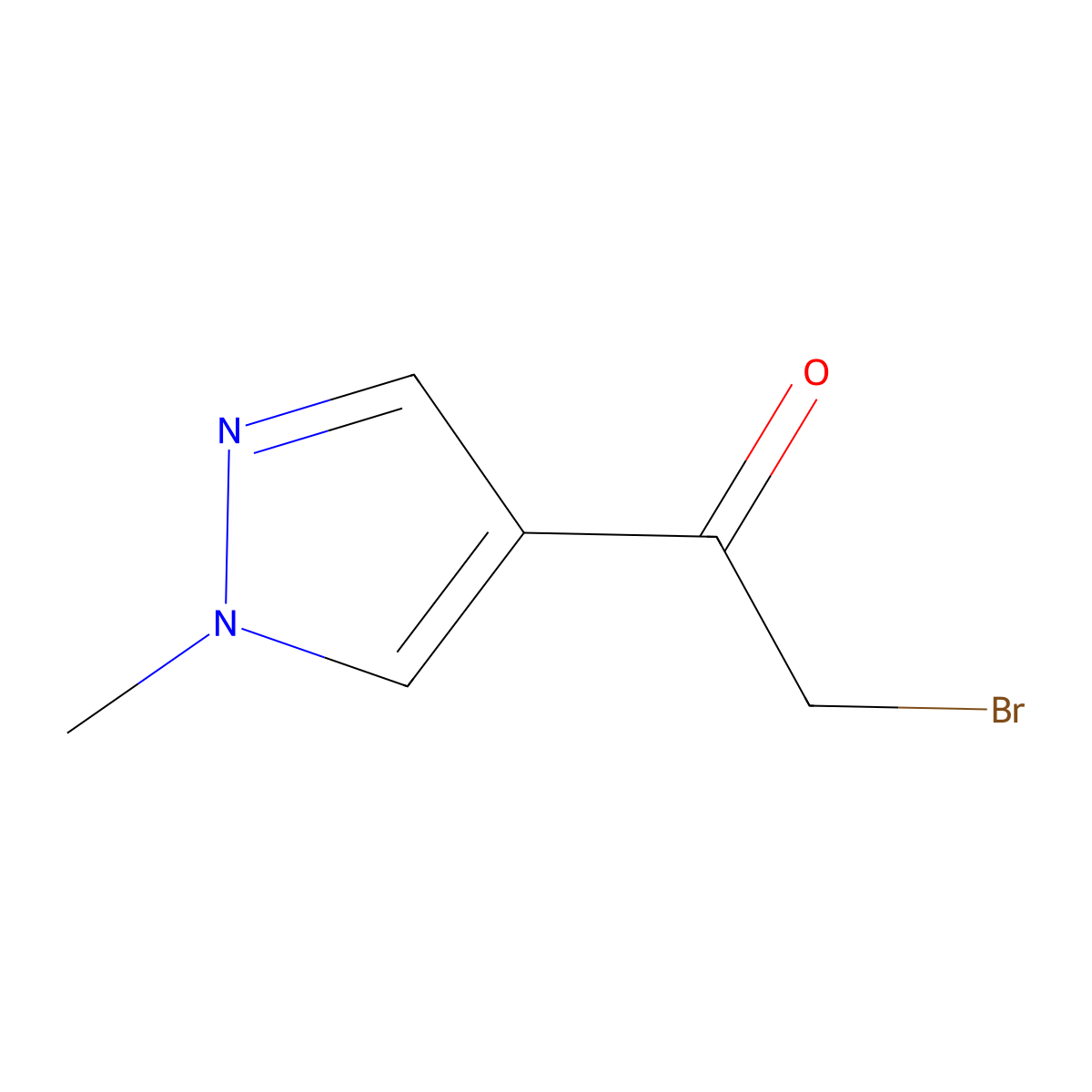 2-bromo-1-(1-methyl-1H-pyrazol-4-yl)ethan-1-one molecular structure, CAS 706819-66-1