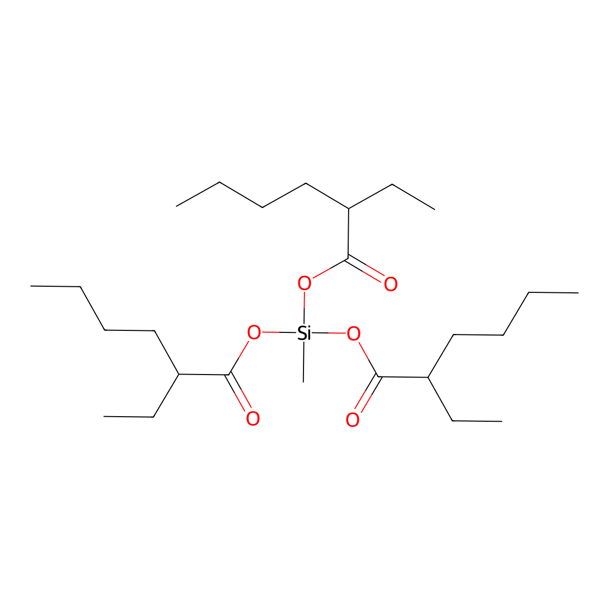 Hexanoic acid, 2-ethyl-, 1,1',1''-(methylsilylidyne) ester molecular structure, CAS 70682-61-0