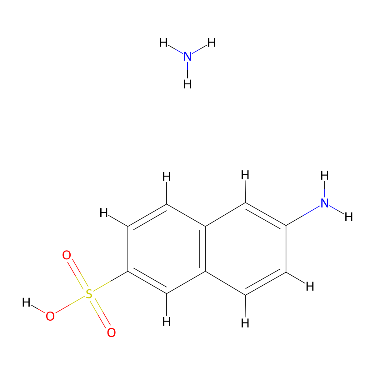 2-Naphthalenesulfonic acid, 6-amino-, ammonium salt (1:1) molecular structure, CAS 70682-62-1