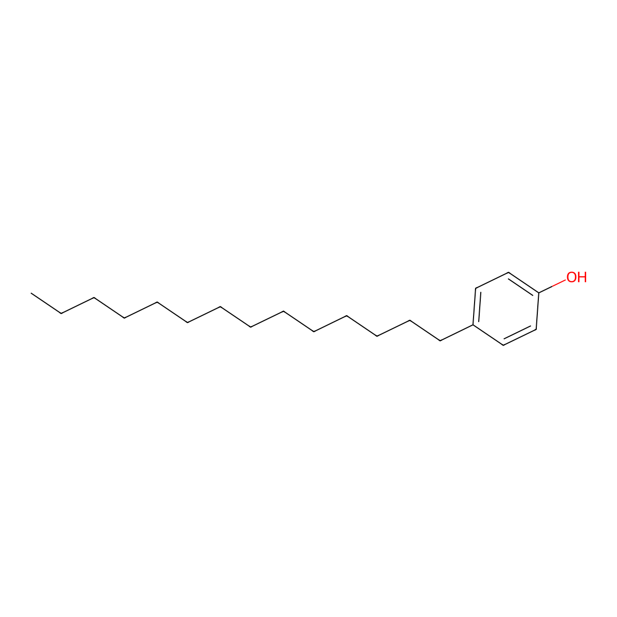 Tetradecylphenol molecular structure, CAS 70682-80-3