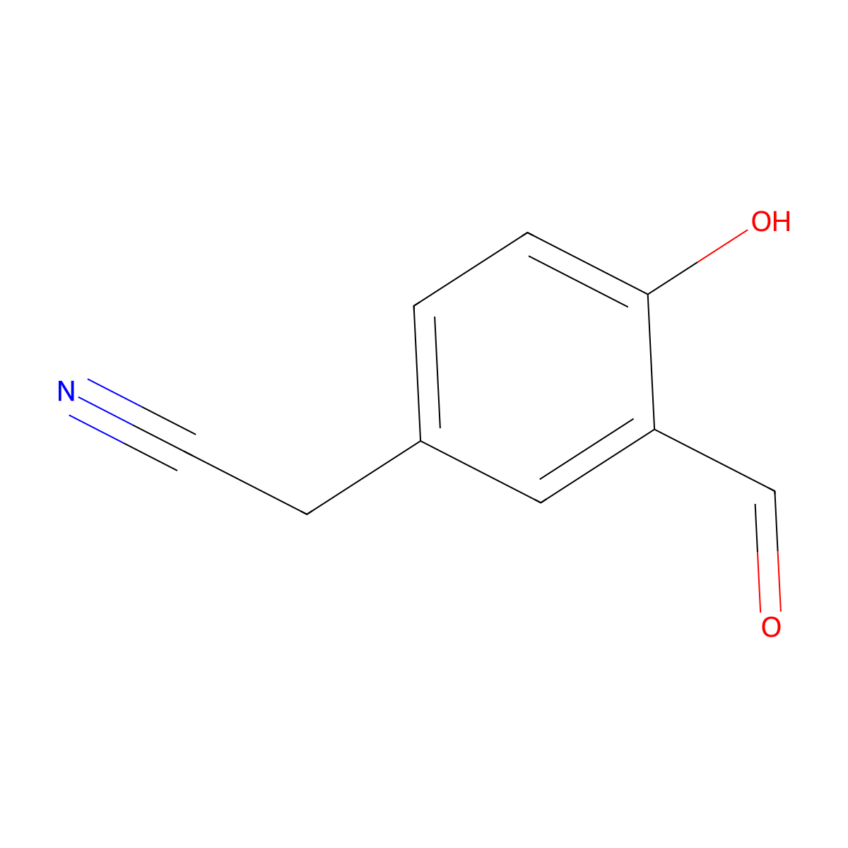 2-(3-Formyl-4-hydroxyphenyl)acetonitrile molecular structure, CAS 706820-77-1