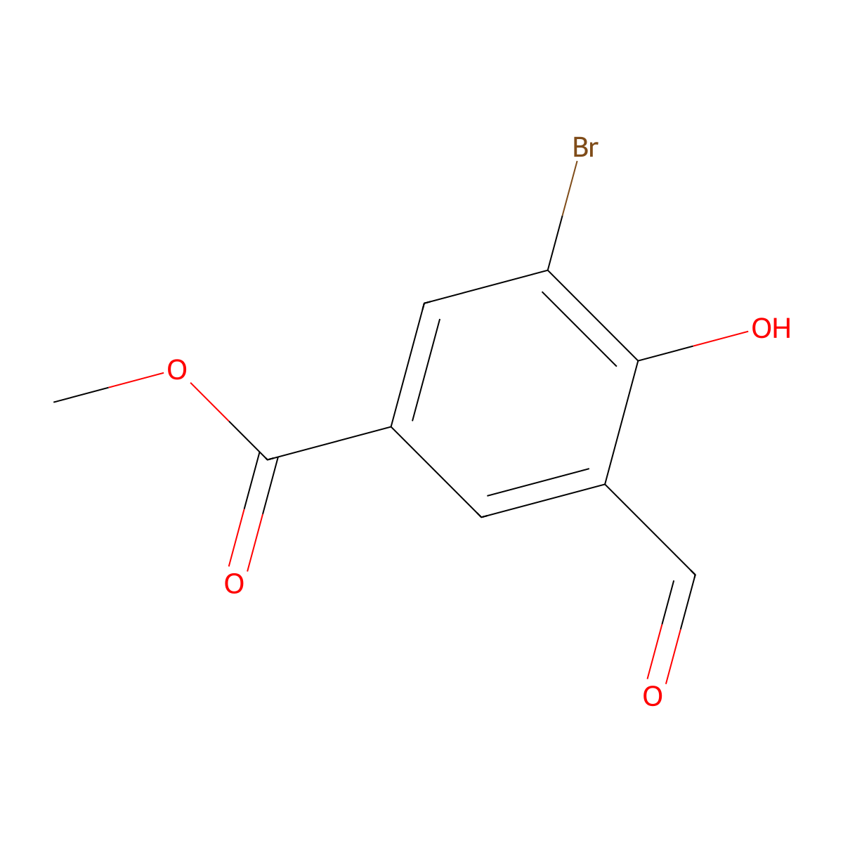 Methyl 3-bromo-5-formyl-4-hydroxybenzoate molecular structure, CAS 706820-79-3