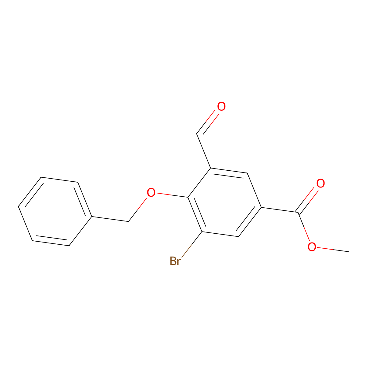 Methyl 4-benzyloxy-3-bromo-5-formylbenzoate molecular structure, CAS 706820-89-5