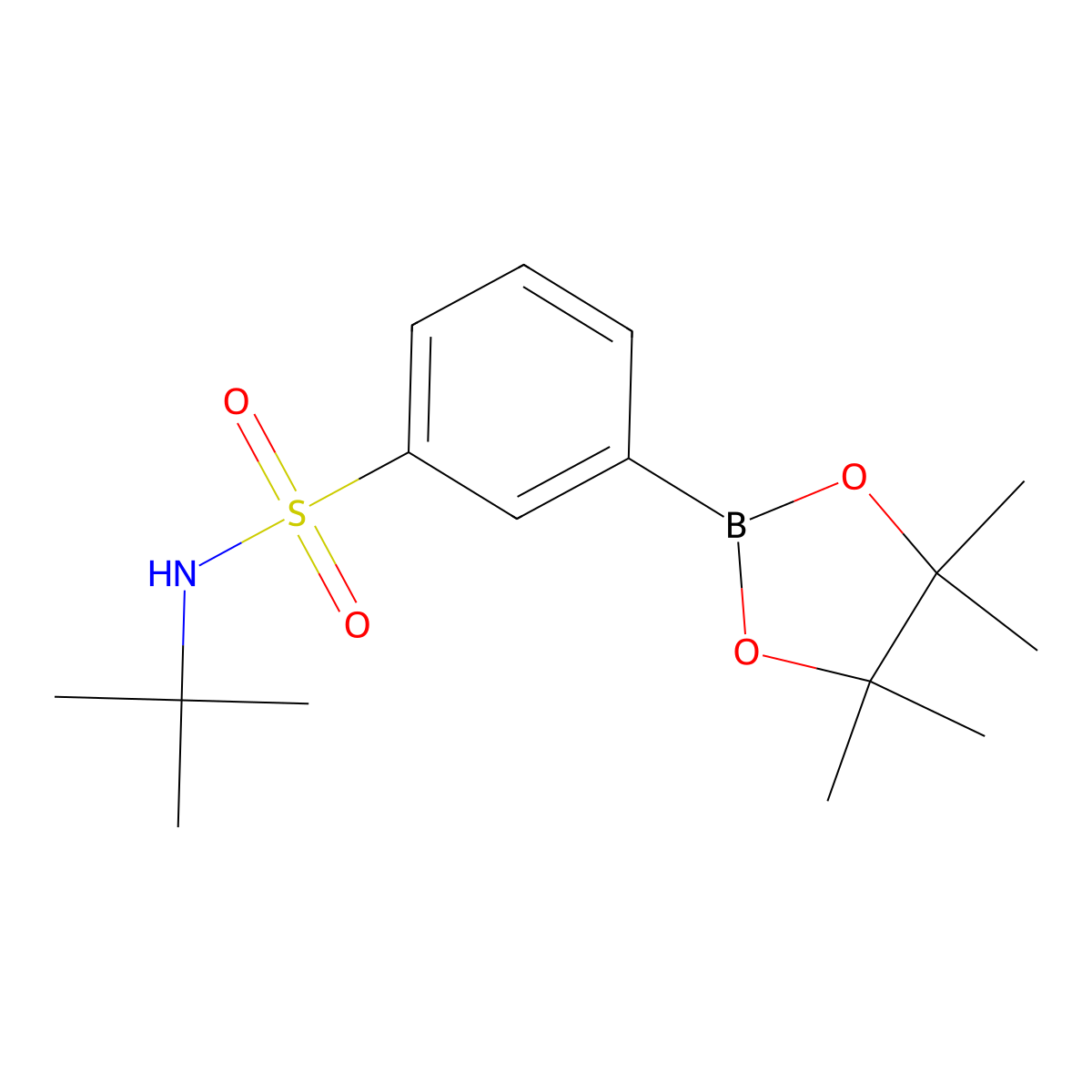 N-tert-butyl-3-(4,4,5,5-tetramethyl-1,3,2-dioxaborolan-2-yl)benzenesulfonamide molecular structure, CAS 706820-95-3