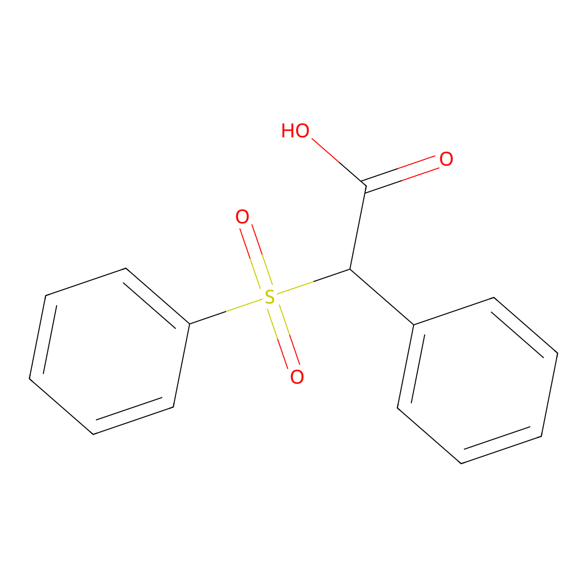Phenyl(phenylsulfonyl)acetic acid molecular structure, CAS 70683-04-4