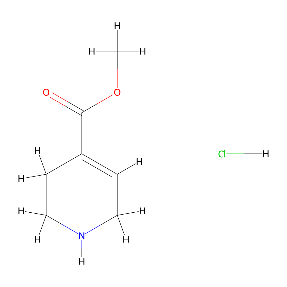 Methyl 1,2,3,6-tetrahydropyridine-4-carboxylate hydrochloride molecular structure, CAS 70684-82-1
