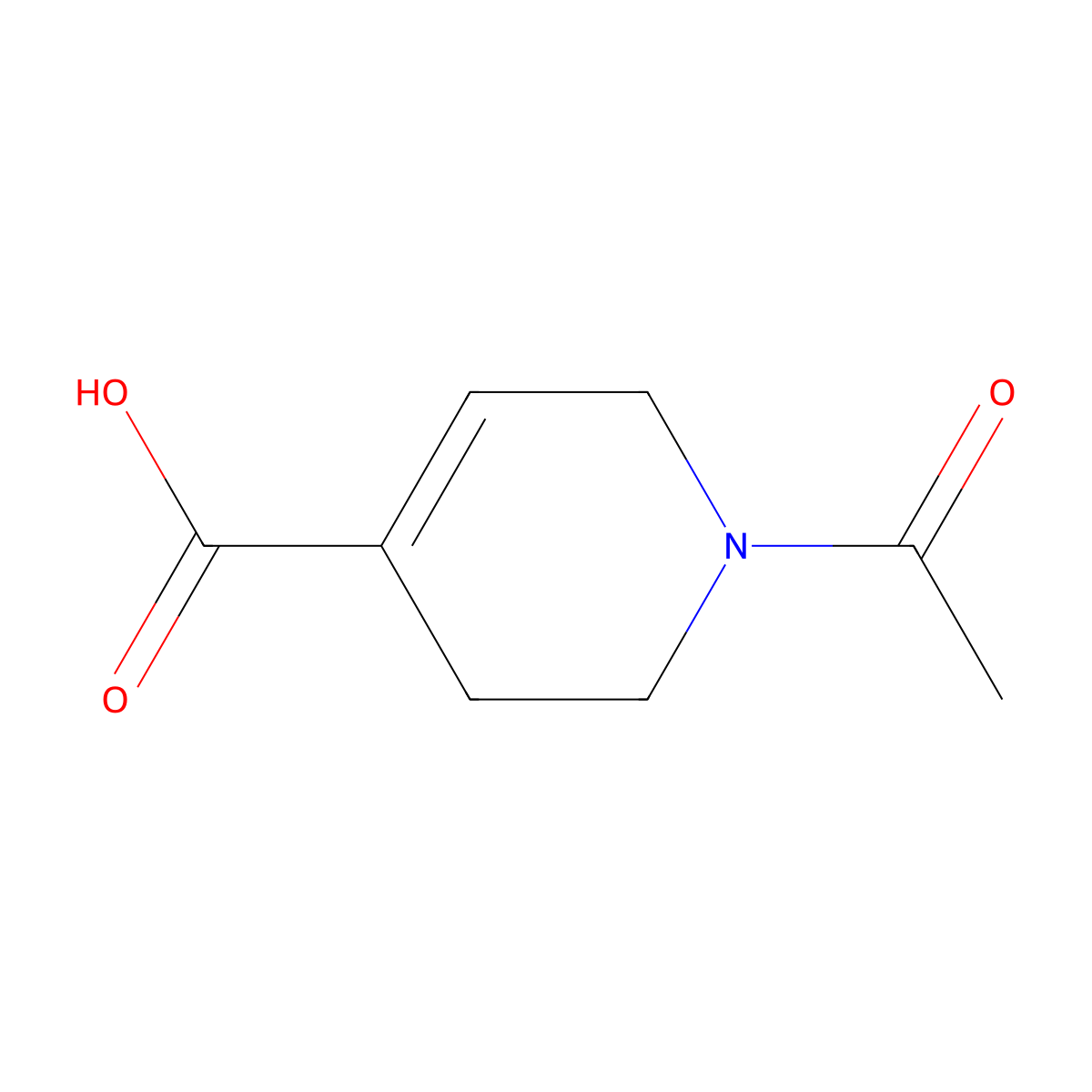 1-Acetyl-1,2,3,6-tetrahydropyridine-4-carboxylic acid molecular structure, CAS 70684-83-2