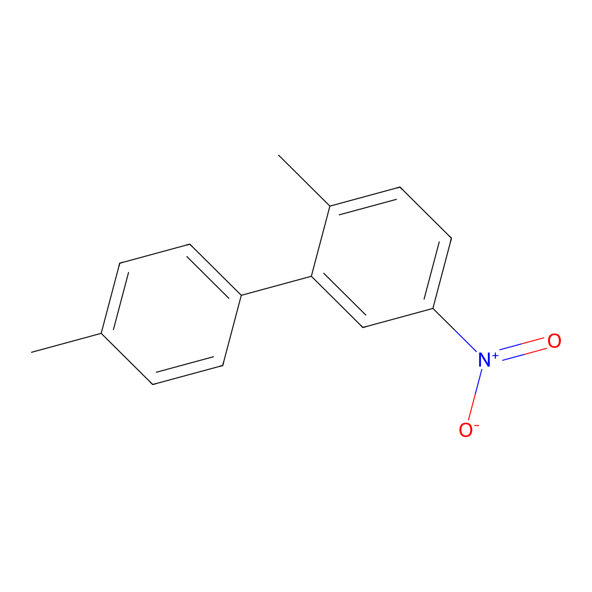 2,4'-Dimethyl-5-nitro-1,1'-biphenyl molecular structure, CAS 70689-97-3