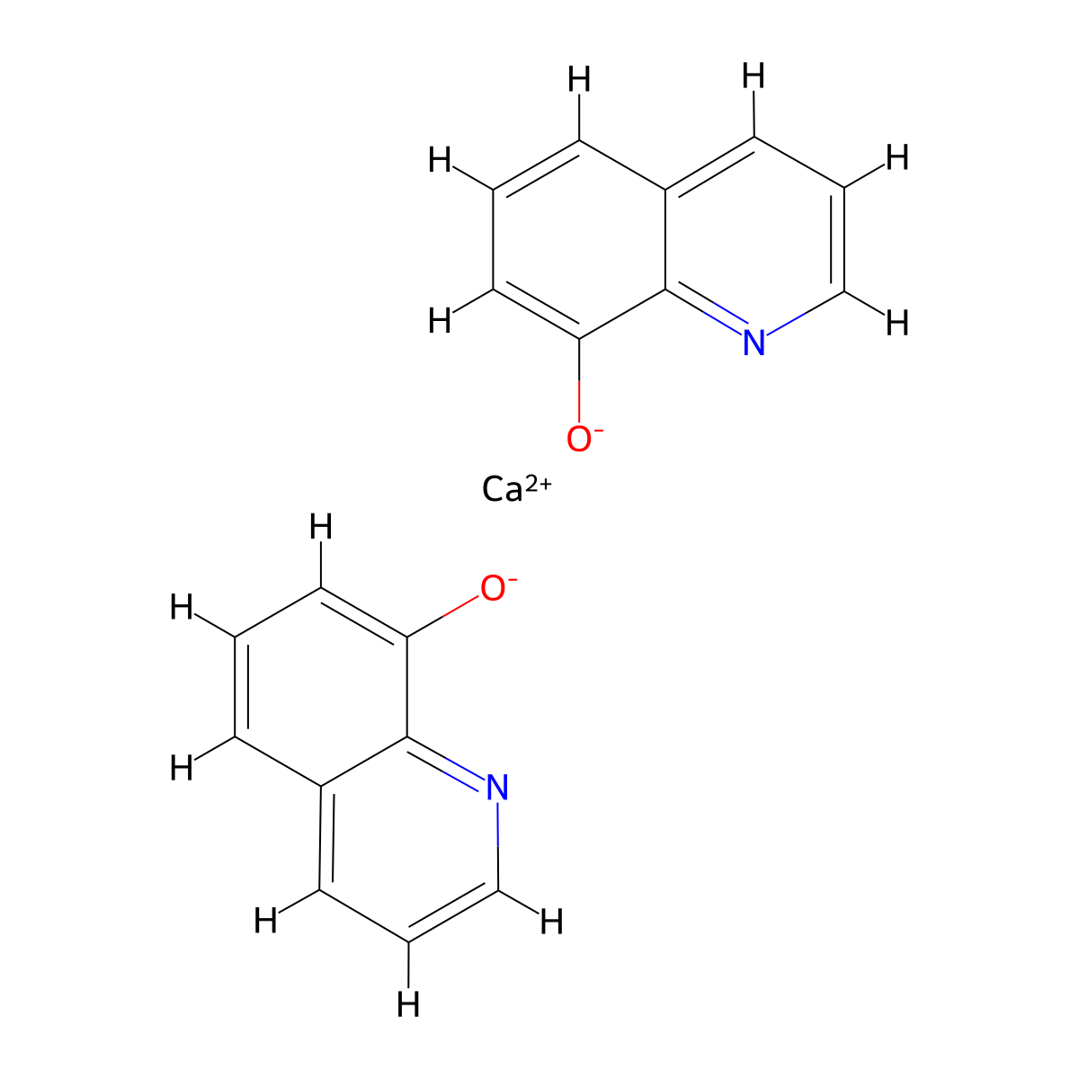 Calcium di(quinolin-8-olate) molecular structure, CAS 7069-05-8