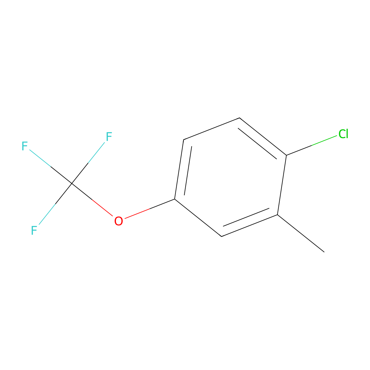 1-Chloro-2-methyl-4-(trifluoromethoxy)benzene molecular structure, CAS 70692-42-1