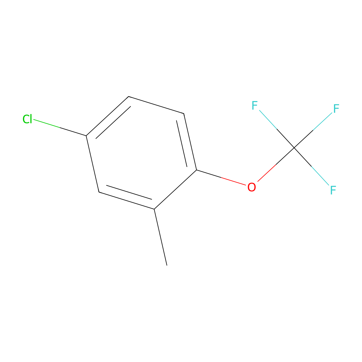 4-Chloro-2-methyl-1-(trifluoromethoxy)benzene molecular structure, CAS 70692-44-3
