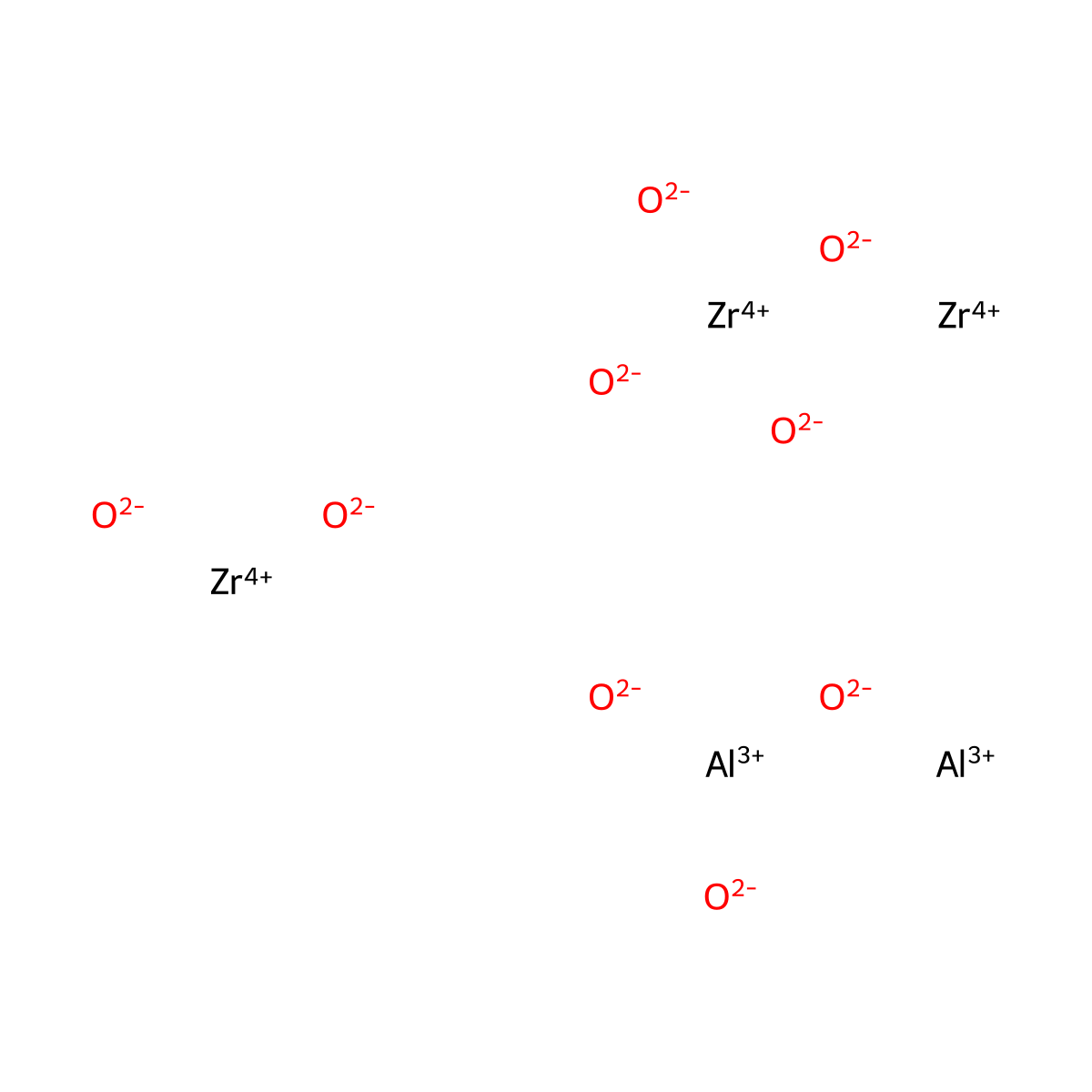 Aluminum zirconium oxide (Al2Zr3O9) molecular structure, CAS 70692-95-4