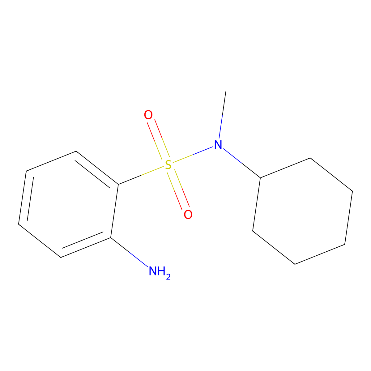 2-Amino-N-cyclohexyl-N-methylbenzenesulfonamide molecular structure, CAS 70693-59-3