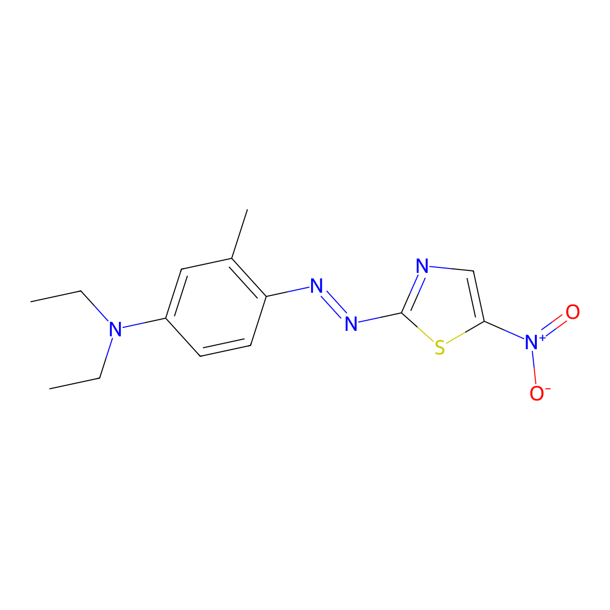N,N-diethyl-3-methyl-4-[(5-nitro-1,3-thiazol-2-yl)diazenyl]aniline molecular structure, CAS 70693-64-0