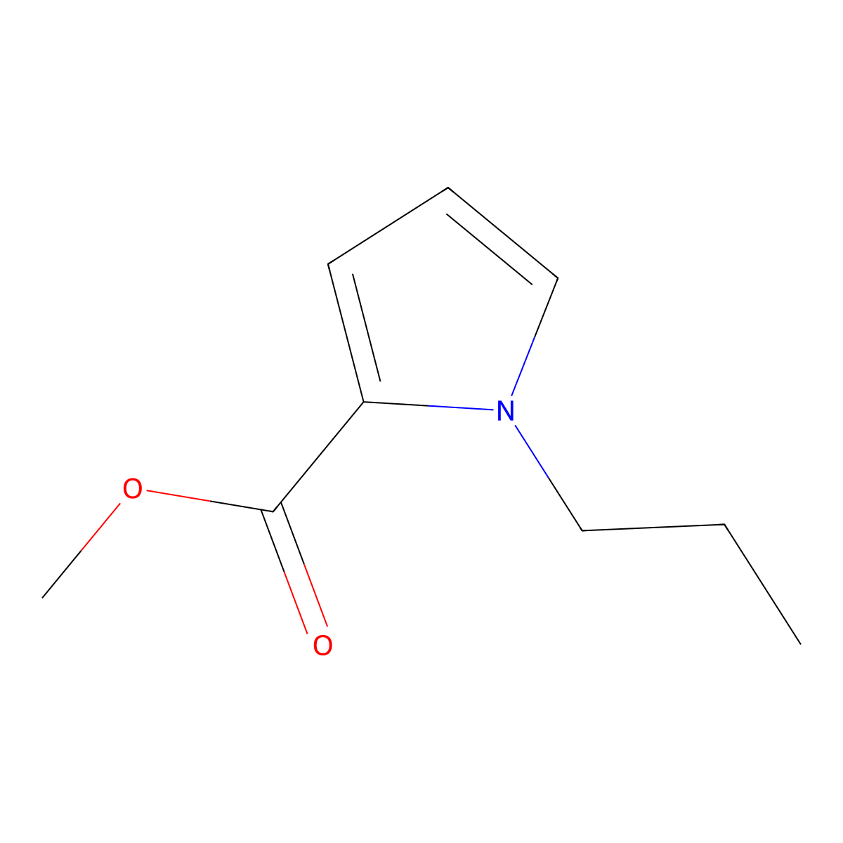 Methyl 1-propylpyrrole-2-carboxylate molecular structure, CAS 70696-64-9
