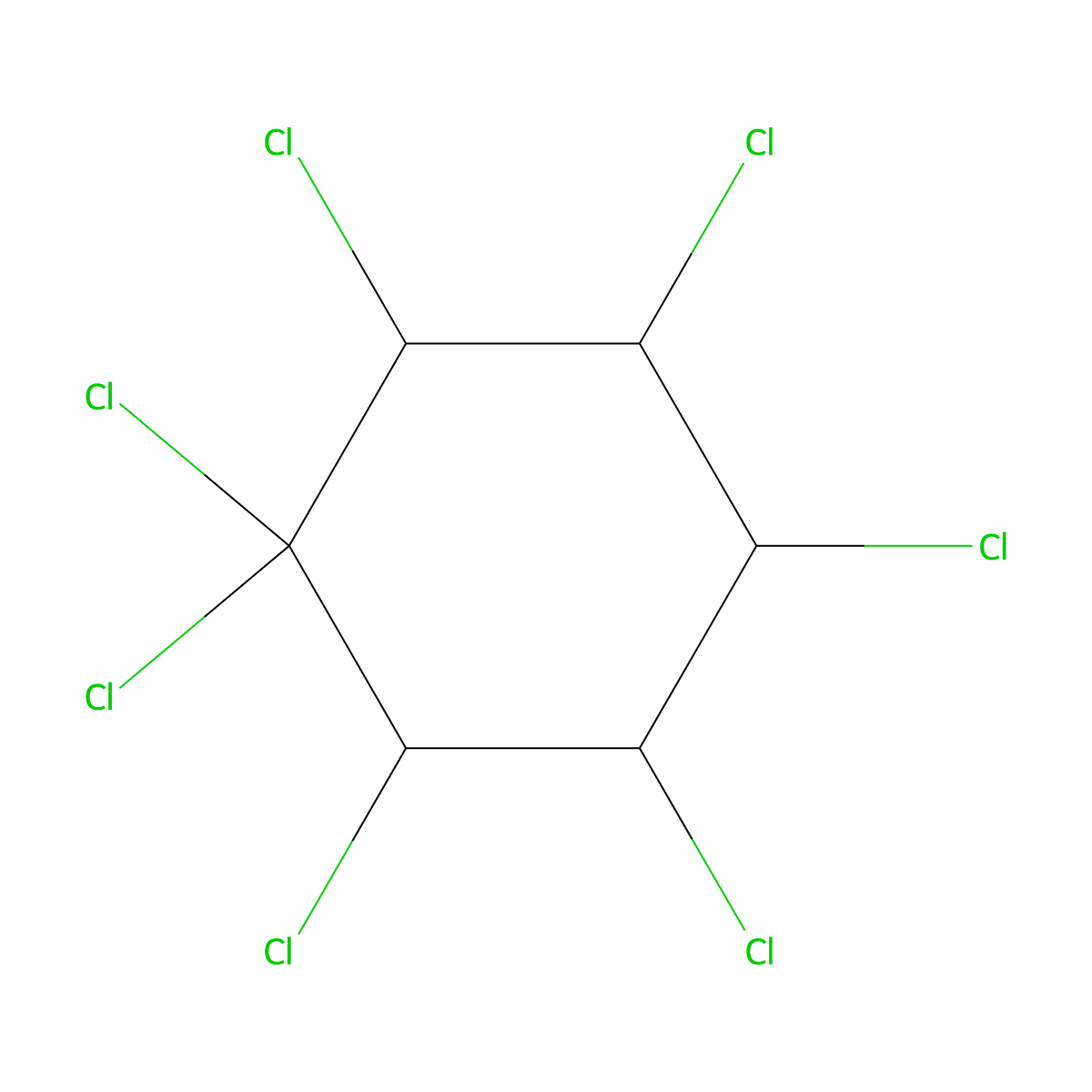 1,1,2,3,4,5,6-Heptachlorocyclohexane molecular structure, CAS 707-55-1