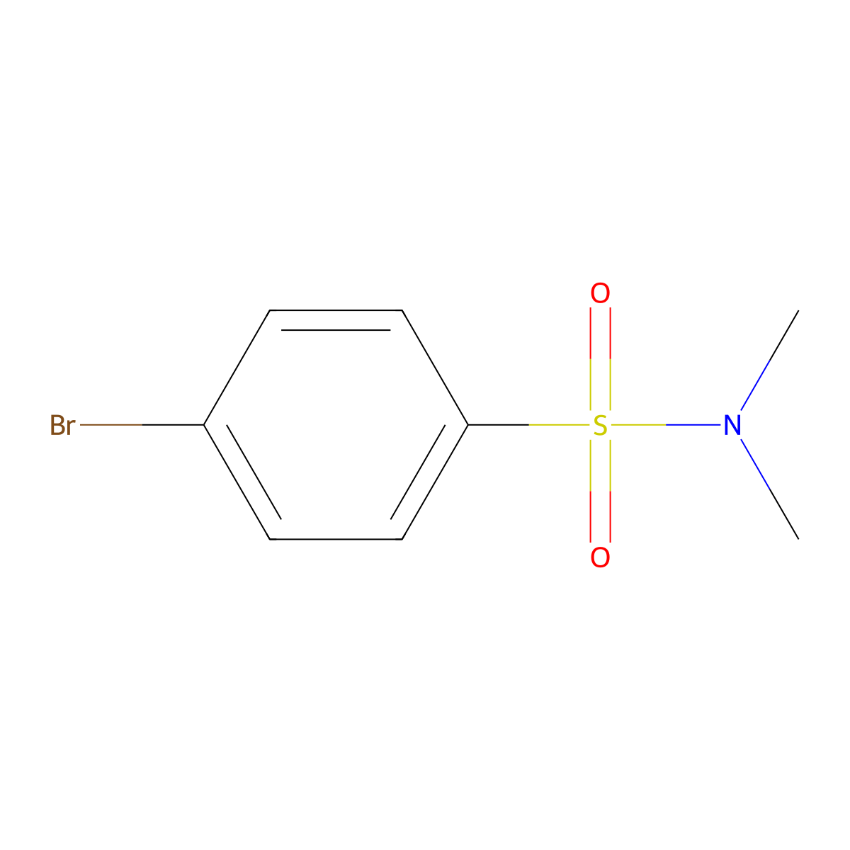 4-Bromo-N,N-dimethylbenzenesulphonamide molecular structure, CAS 707-60-8
