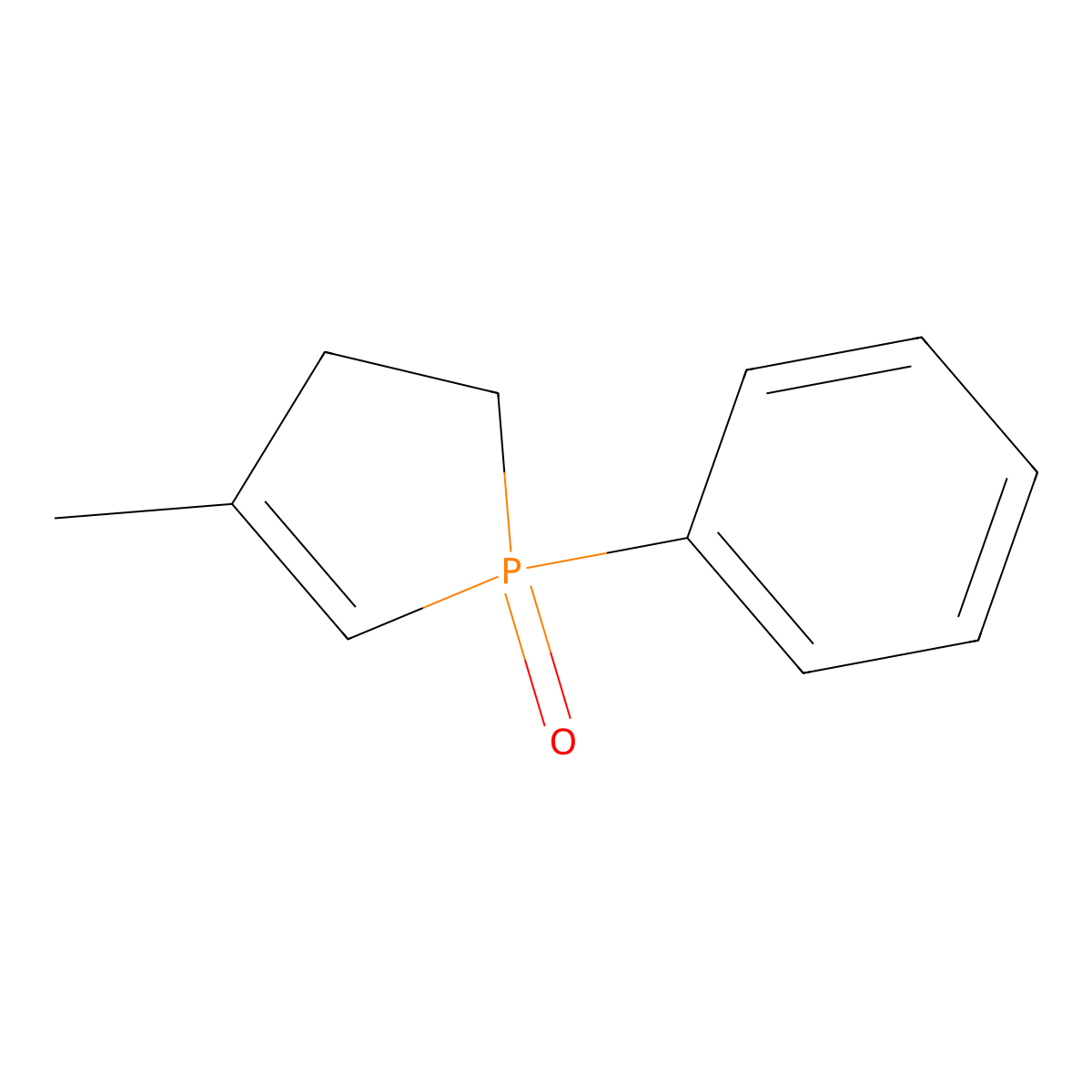 1H-Phosphole, 2,3-dihydro-4-methyl-1-phenyl-, 1-oxide molecular structure, CAS 707-61-9