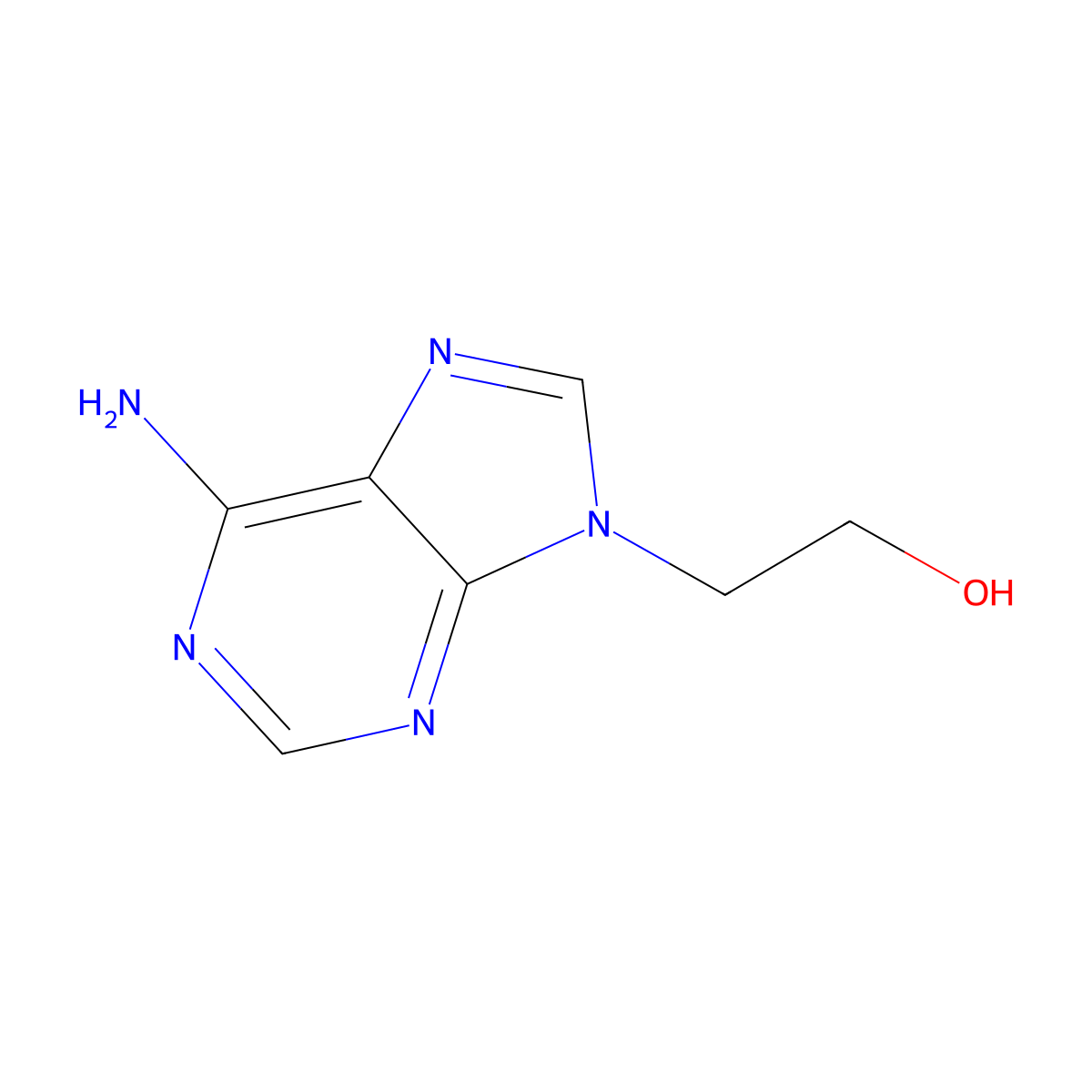 2-(6-Aminopurin-9-yl)ethanol molecular structure, CAS 707-99-3