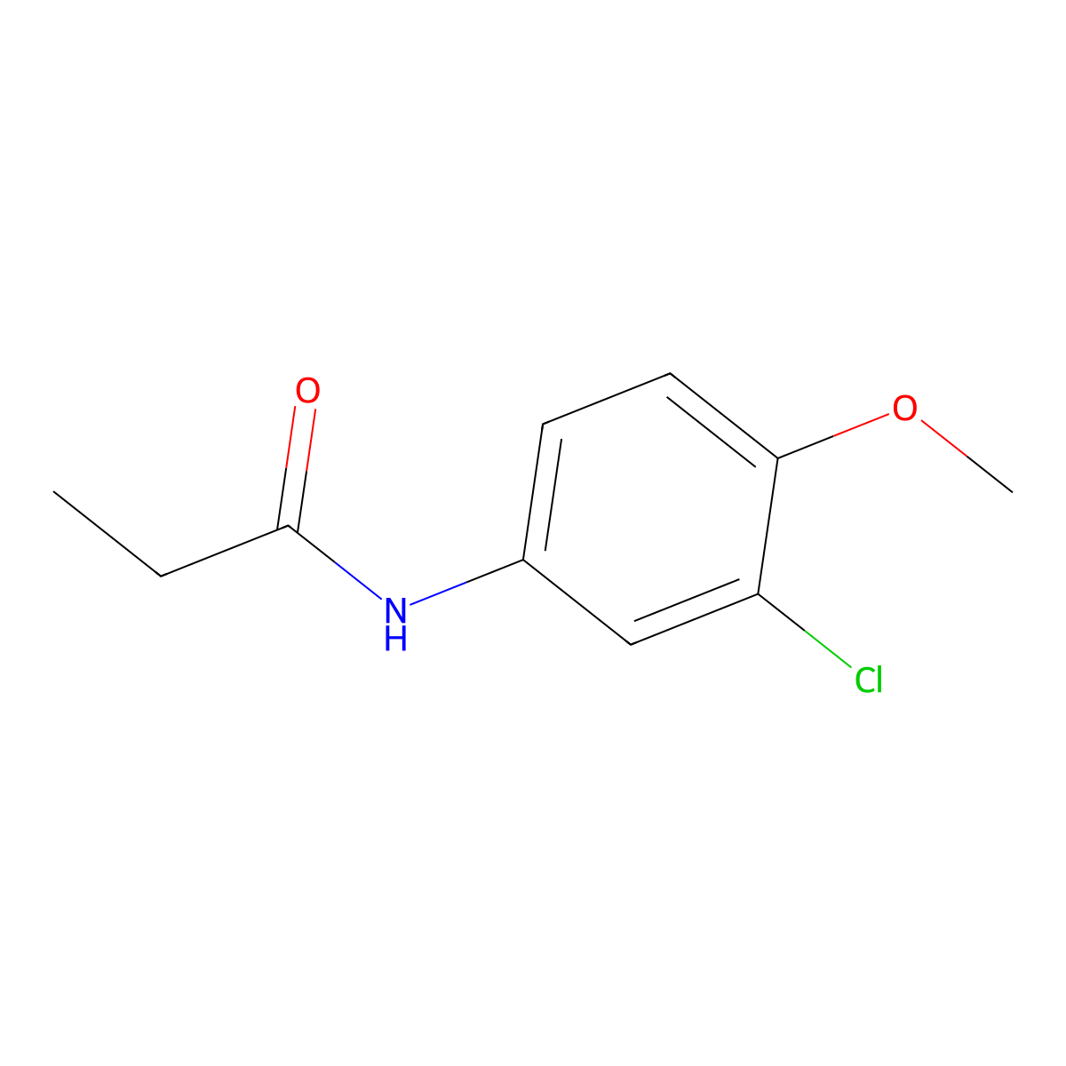 N-(3-chloro-4-methoxyphenyl)propanamide molecular structure, CAS 7070-86-2