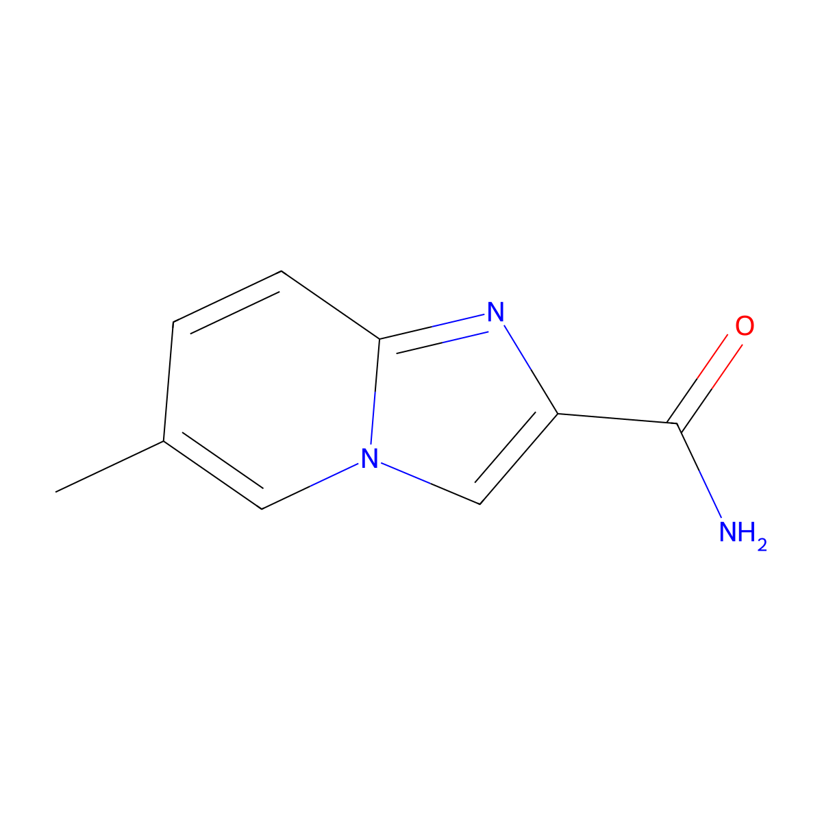 6-Methylimidazo[1,2-a]pyridine-2-carboxamide molecular structure, CAS 70705-31-6