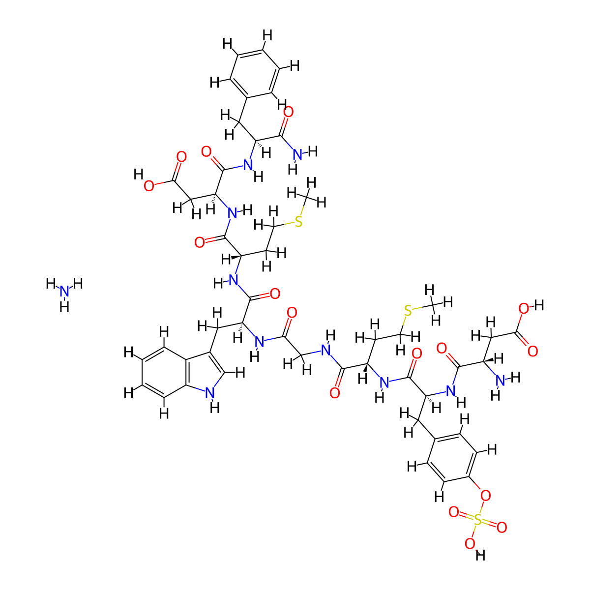 Sincalide (ammonium) molecular structure, CAS 70706-98-8