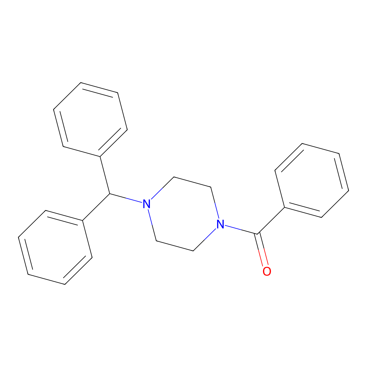 1-Benzhydryl-4-benzoylpiperazine molecular structure, CAS 70713-46-1