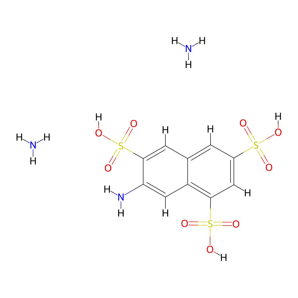 1,3,6-Naphthalenetrisulfonic acid, 7-amino-, ammonium salt (1:2) molecular structure, CAS 70714-69-1
