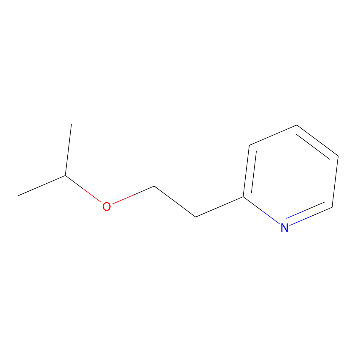 Pyridine, 2-(2-(1-methylethoxy)ethyl)- molecular structure, CAS 70715-19-4