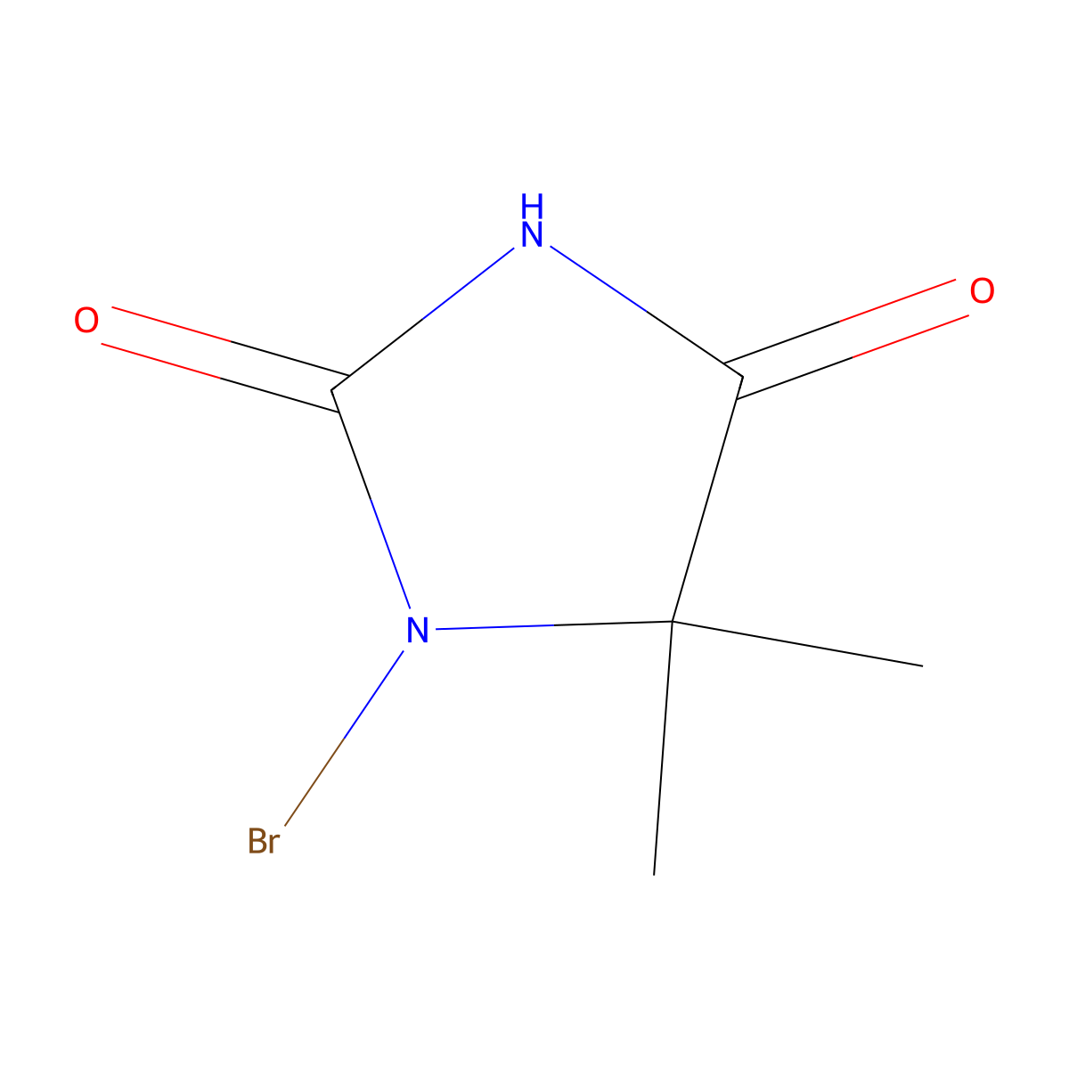 1-Bromo-5,5-dimethylhydantoin molecular structure, CAS 7072-23-3