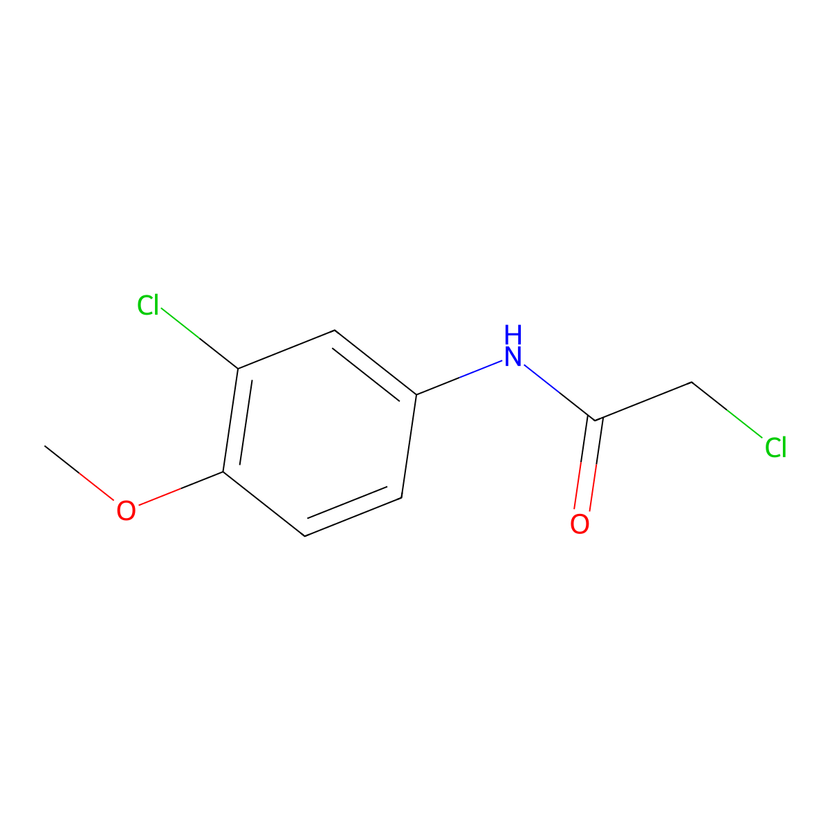2-chloro-N-(3-chloro-4-methoxyphenyl)acetamide molecular structure, CAS 7072-94-8