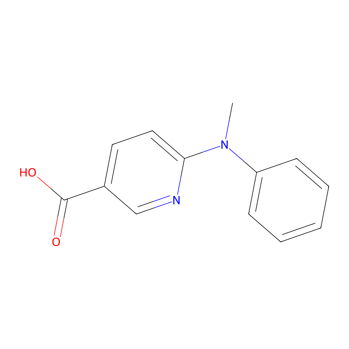 6-[Methyl(phenyl)amino]pyridine-3-carboxylic acid molecular structure, CAS 70720-13-7